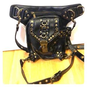 Crossbody /hip /festival bag with thigh strap